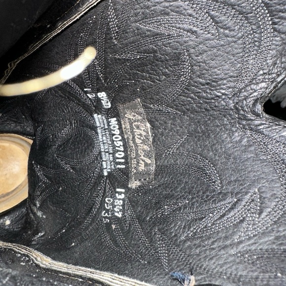 J. Chisholm VINTAGE Mens 8.5 D Black Western Cowboy Boots handcrafted in USA - Picture 8 of 10